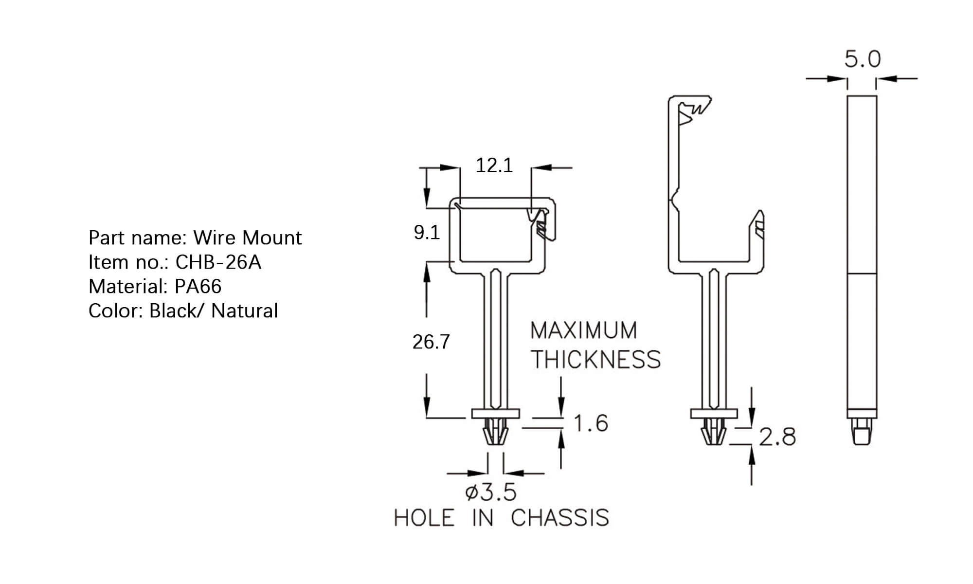 Plastic Wire Mount CHB-26A